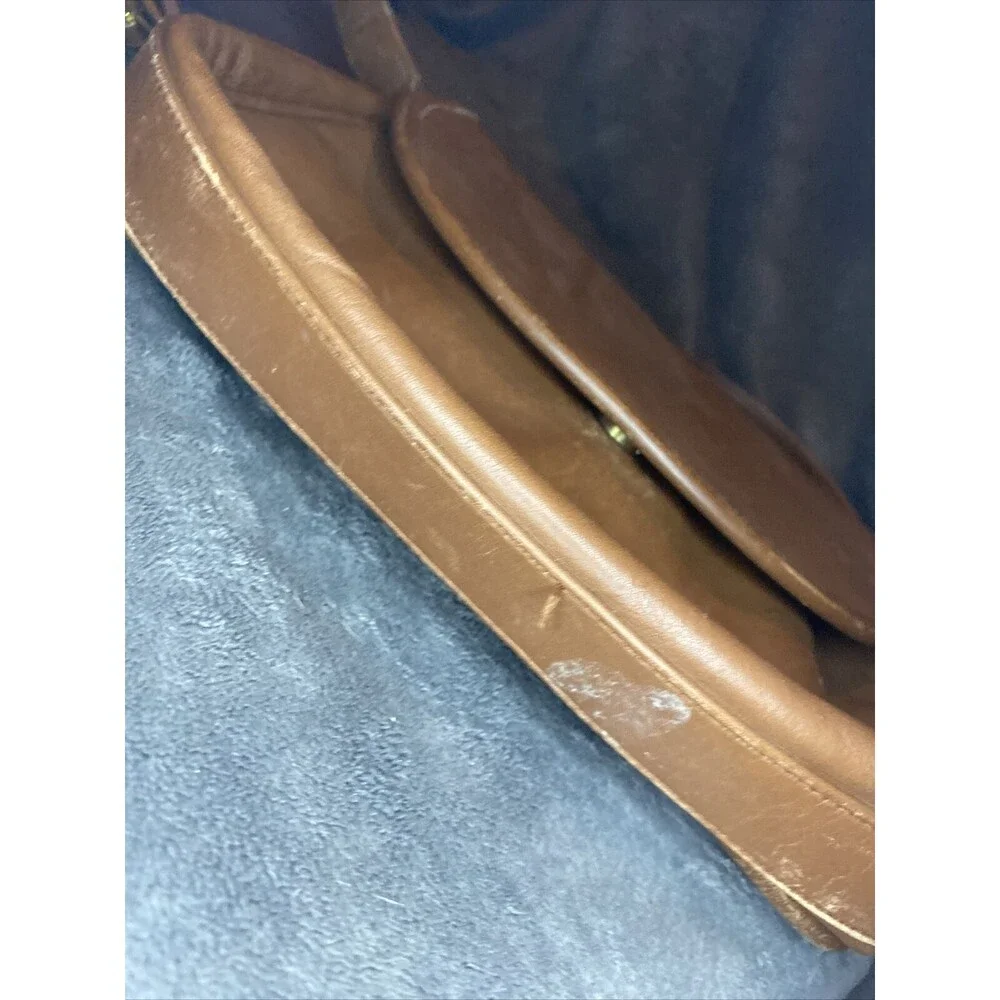 Vintage 90s Coach Bag Brown Leather Saddle Side Cross Body USA O27-9919